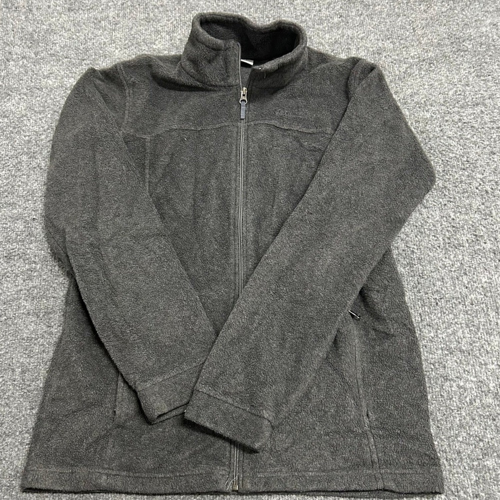 Columbia Fleece Jacket Womens Size XL Dark Gray Full Zip Mock Neck Outdoor Layer